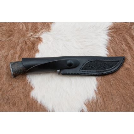 Couteau de chasse en acier de Damas 14,5 cm aulne/serpentinite