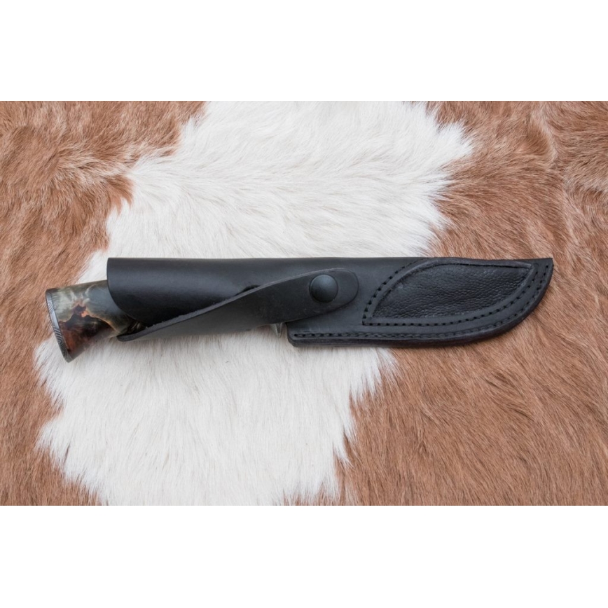 Couteau de chasse en acier de Damas 14 cm châtaignier