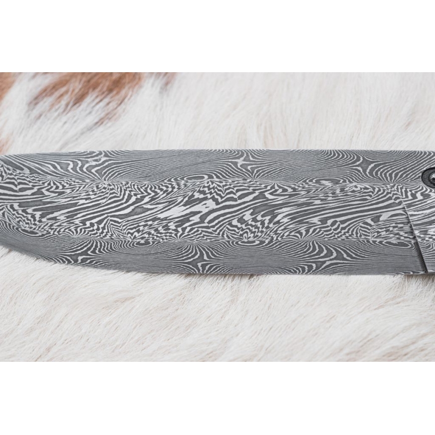 Couteau de chasse en acier de Damas 14 cm châtaignier