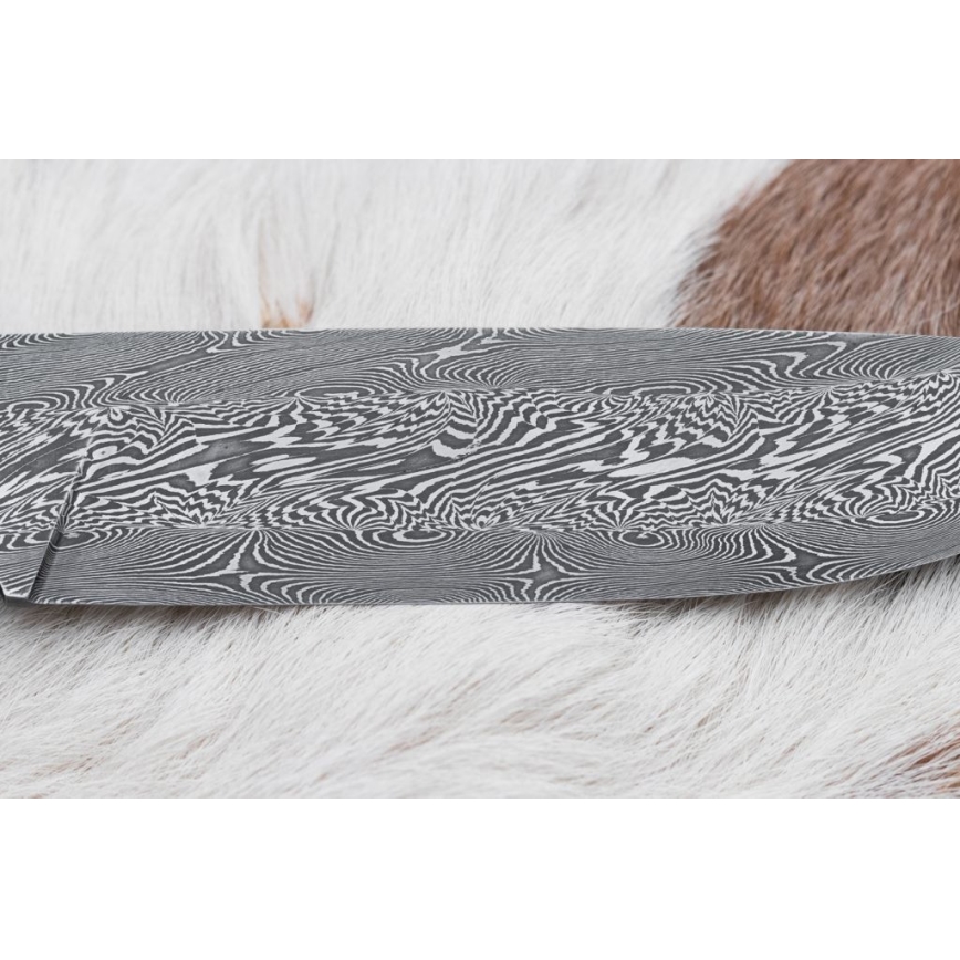 Couteau de chasse en acier de Damas 14 cm châtaignier
