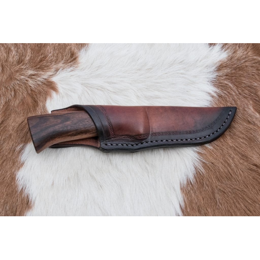 Couteau de chasse en acier de Damas 9,7 cm noyer/érable