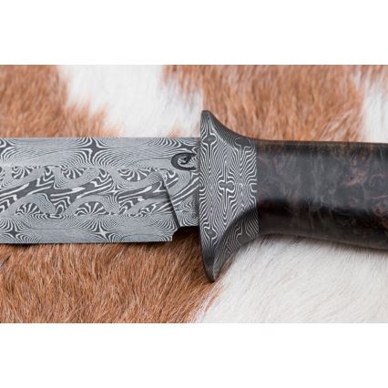 Couteau de Damas unique 13,8 cm érable