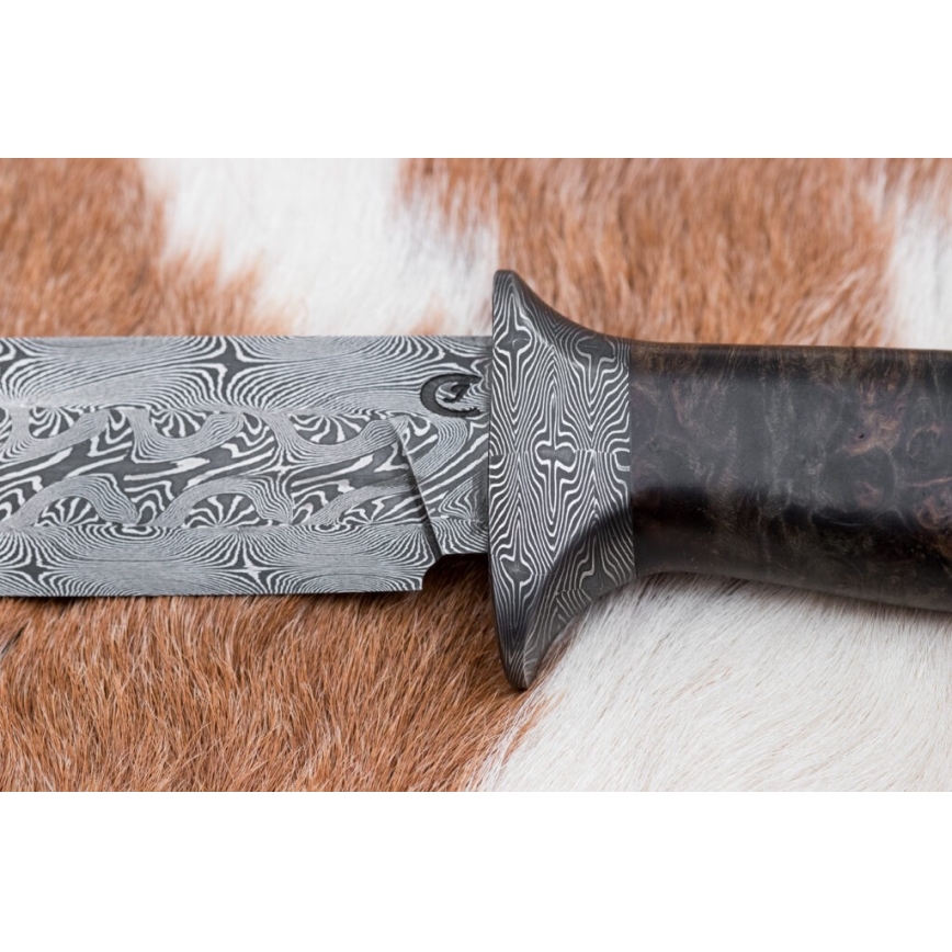 Couteau de Damas unique 13,8 cm érable