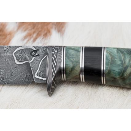 Couteau en acier de Damas unique 11,6 cm érable/ébène