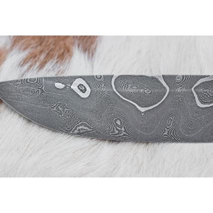 Couteau en acier de Damas unique 11,6 cm érable/ébène