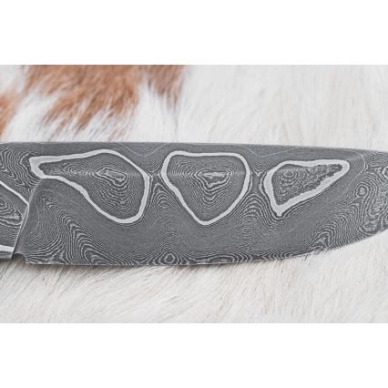 Couteau en acier de Damas unique 11,6 cm érable/ébène