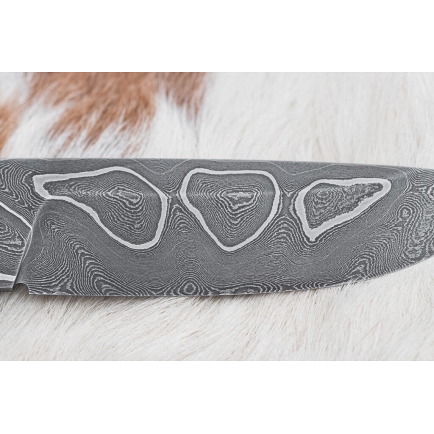 Couteau en acier de Damas unique 11,6 cm érable/ébène