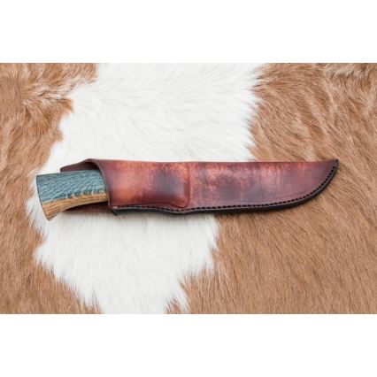 Couteau en acier de Damas unique 12,7 cm chêne/ébène