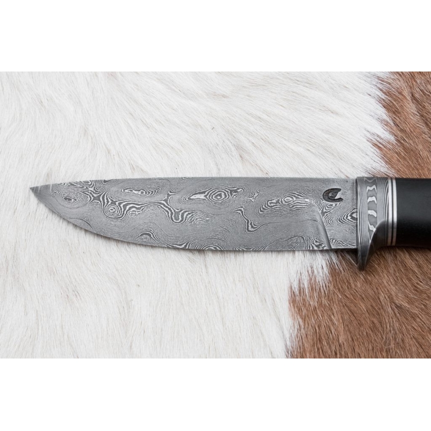 Couteau en acier de Damas unique 12,7 cm chêne/ébène