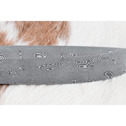 Couteau en acier de Damas unique 12,7 cm chêne/ébène