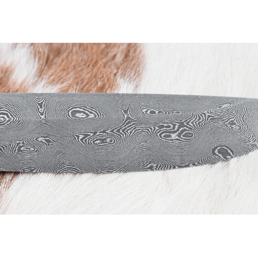 Couteau en acier de Damas unique 12,7 cm chêne/ébène