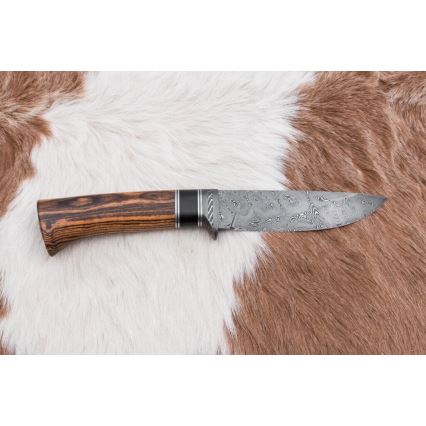 Couteau en acier de Damas unique 12 cm bocote/ébène