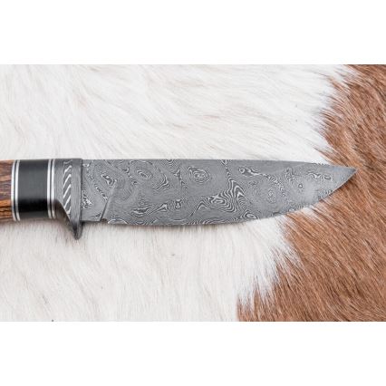 Couteau en acier de Damas unique 12 cm bocote/ébène