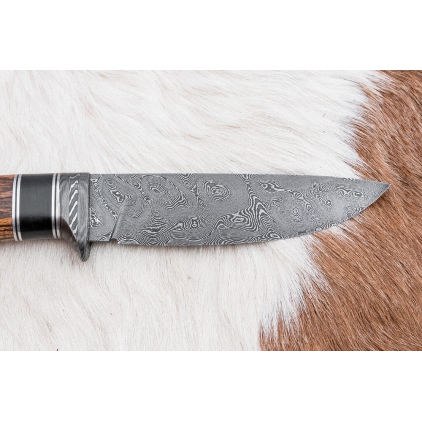 Couteau en acier de Damas unique 12 cm bocote/ébène
