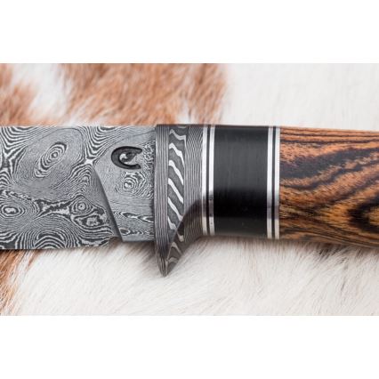 Couteau en acier de Damas unique 12 cm bocote/ébène