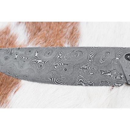 Couteau en acier de Damas unique 12 cm bocote/ébène