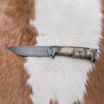 Couteau en acier de Damas unique 13 cm châtaignier