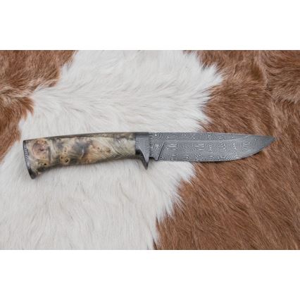 Couteau en acier de Damas unique 13 cm châtaignier
