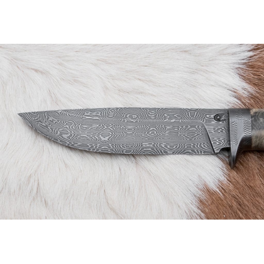 Couteau en acier de Damas unique 13 cm châtaignier