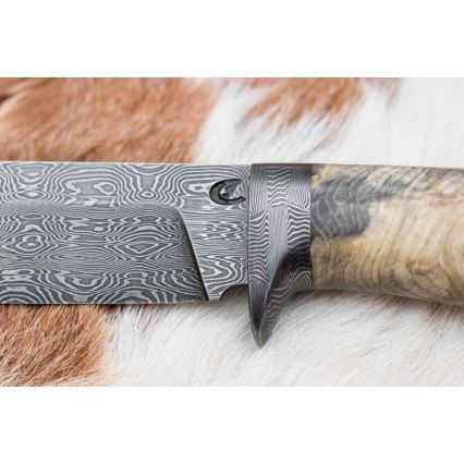 Couteau en acier de Damas unique 13 cm châtaignier