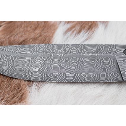 Couteau en acier de Damas unique 13 cm châtaignier