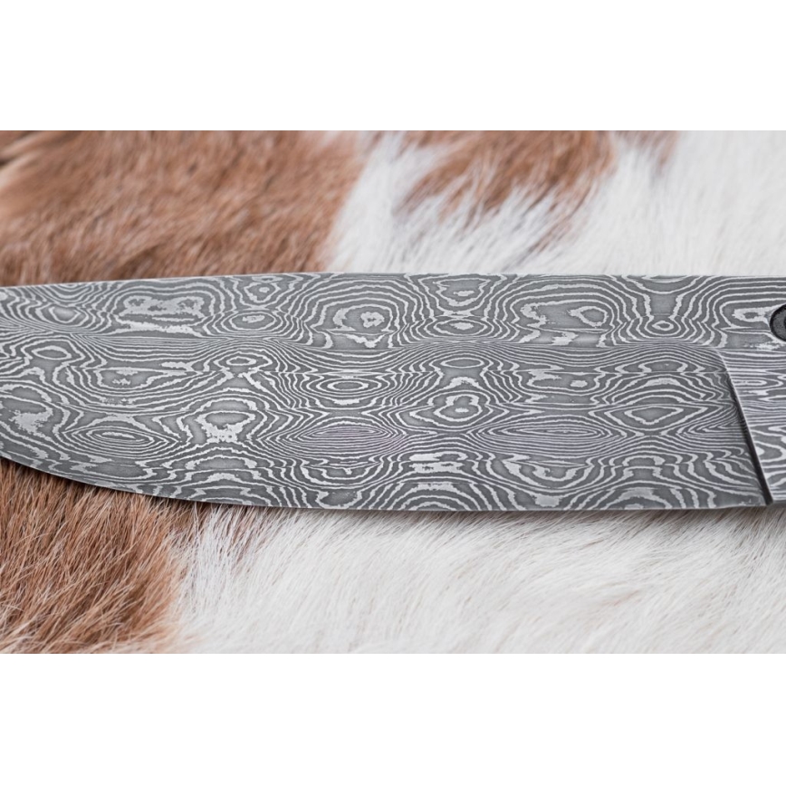 Couteau en acier de Damas unique 13 cm châtaignier