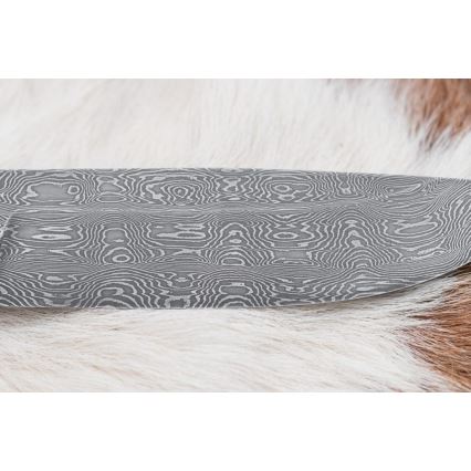 Couteau en acier de Damas unique 13 cm châtaignier
