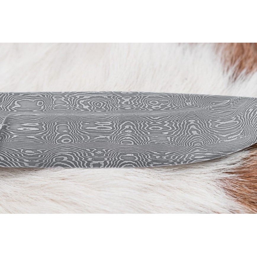 Couteau en acier de Damas unique 13 cm châtaignier