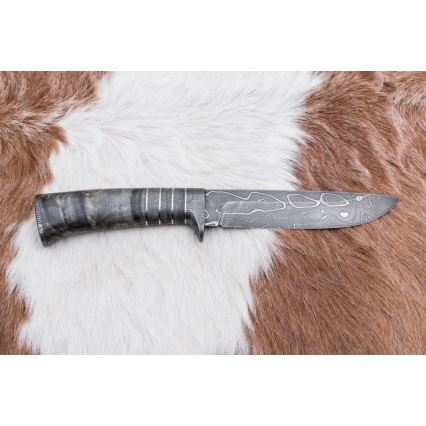 Couteau en acier de Damas unique 14 cm frêne