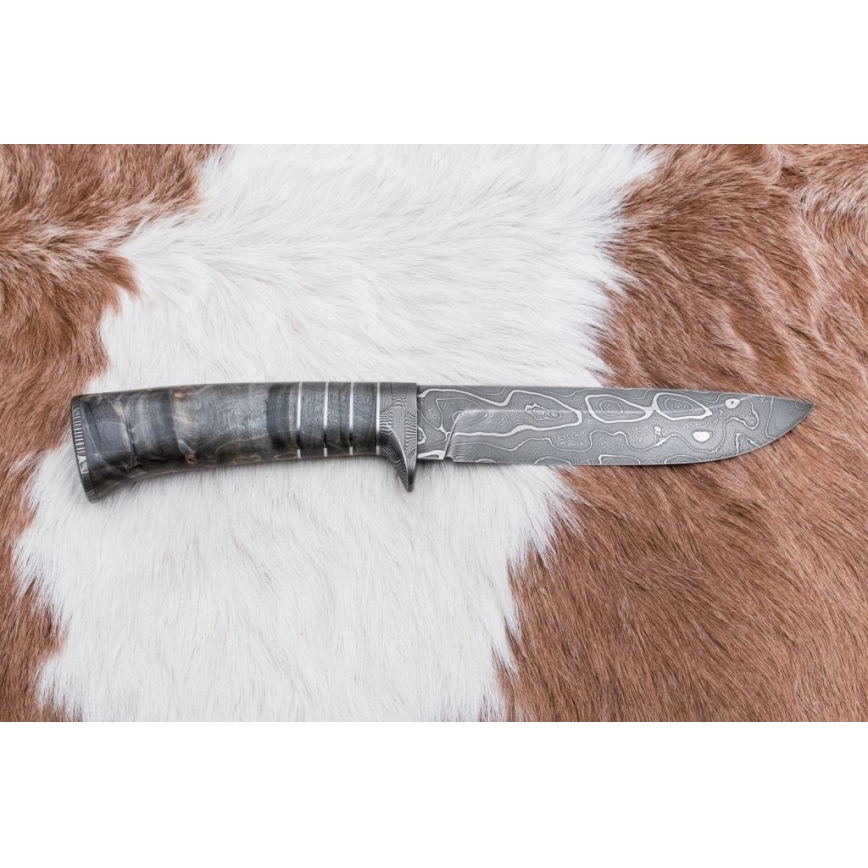 Couteau en acier de Damas unique 14 cm frêne