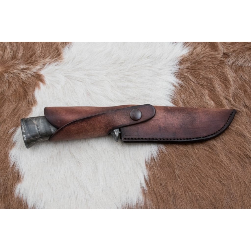 Couteau en acier de Damas unique 14 cm frêne