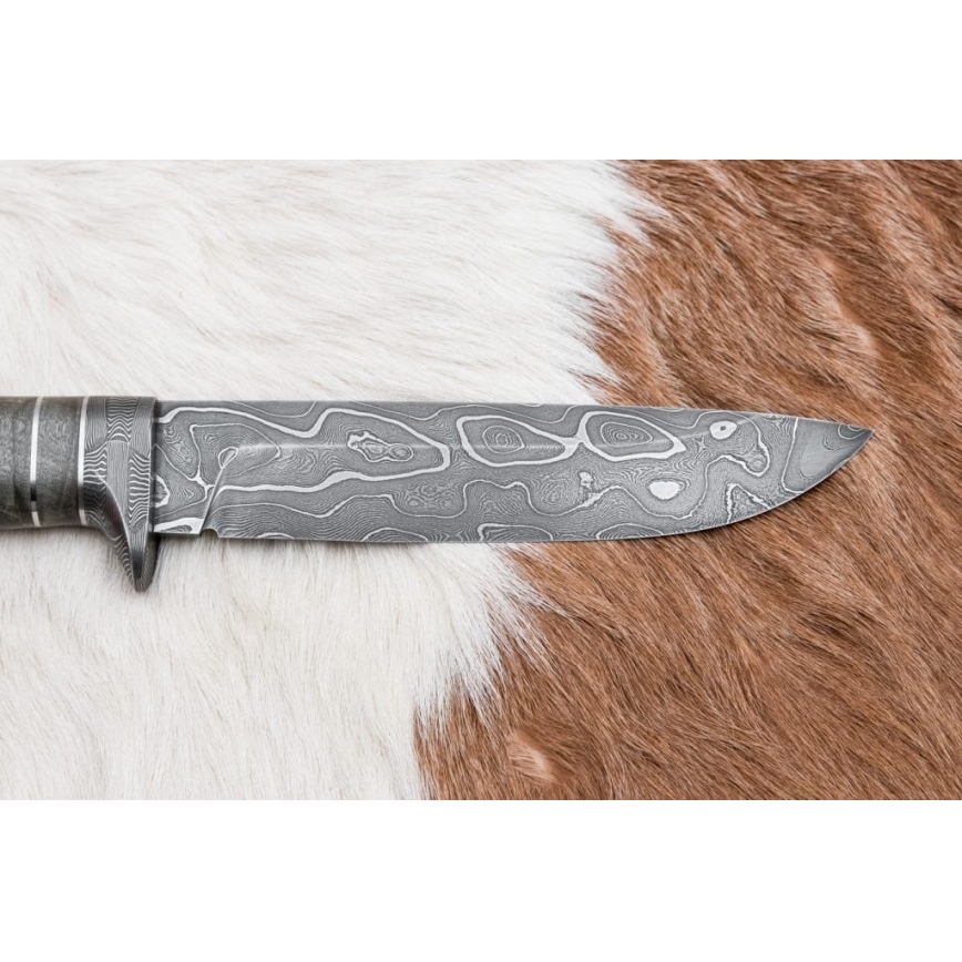 Couteau en acier de Damas unique 14 cm frêne