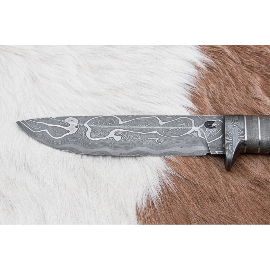 Couteau en acier de Damas unique 14 cm frêne