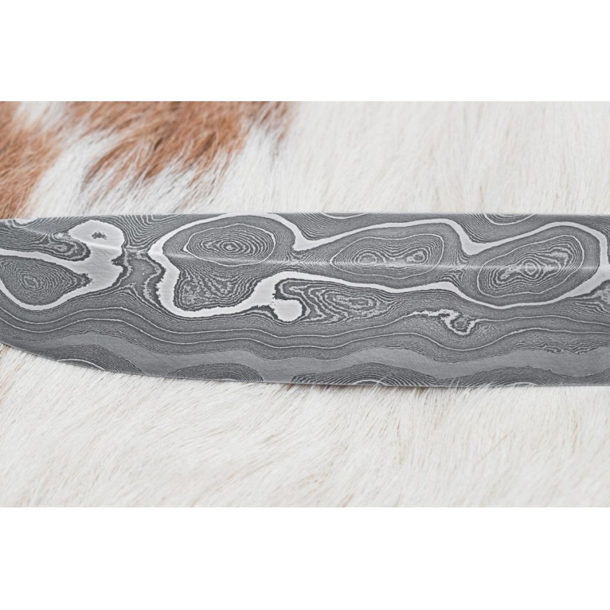 Couteau en acier de Damas unique 14 cm frêne