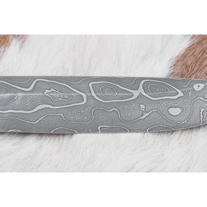 Couteau en acier de Damas unique 14 cm frêne
