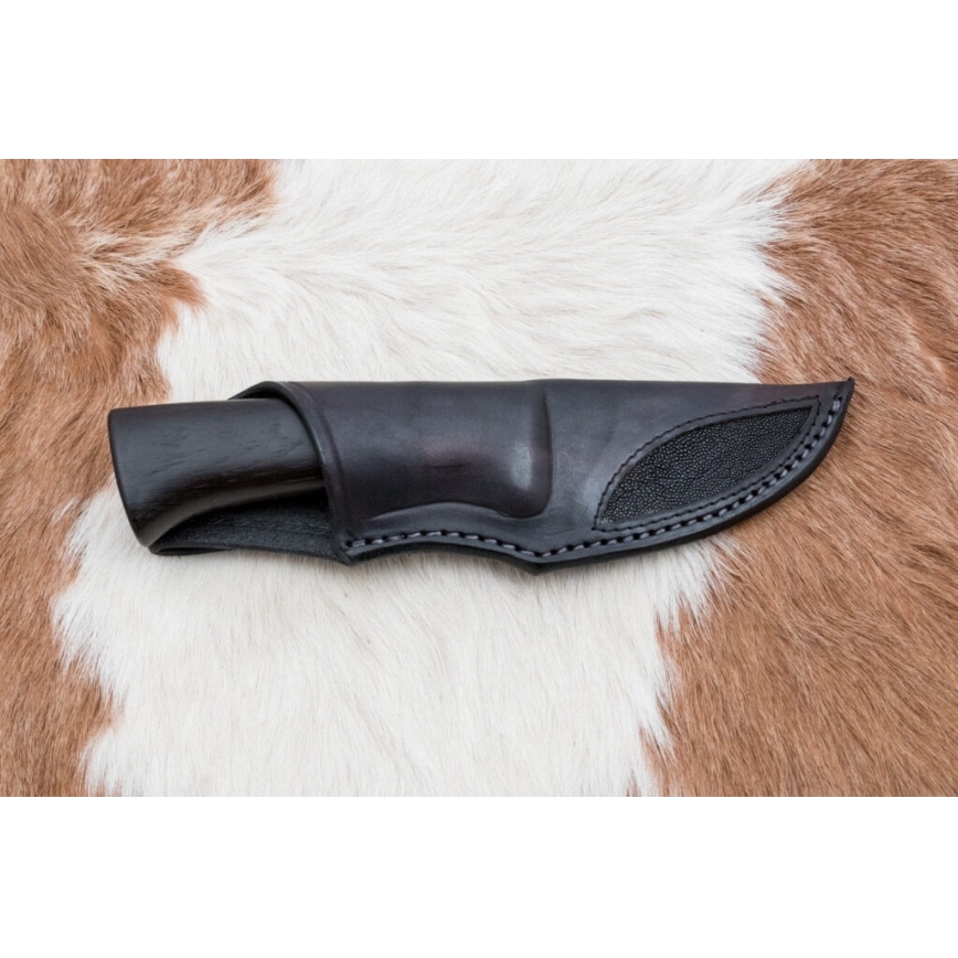 Couteau en acier de Damas unique 8,6 cm chêne/os de chameau