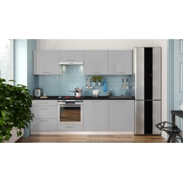 Cucina componibile CELESTE 240 cm, grigio lucido