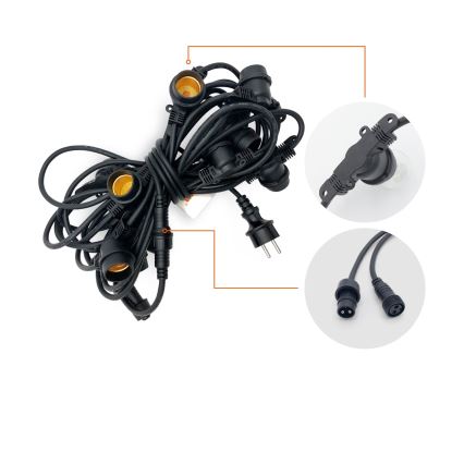 Da esterno catena decorativa MIMOSA 10xE27/1,3W/230V IP44 10 m