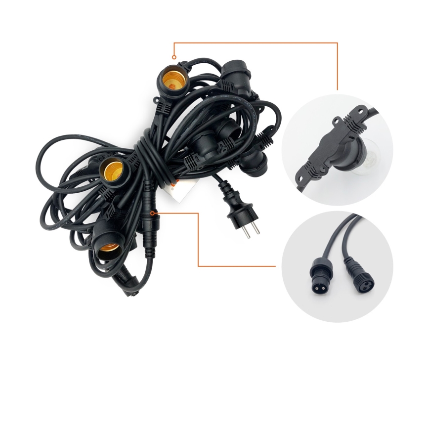 Da esterno catena decorativa MIMOSA 10xE27/1,3W/230V IP44 10 m