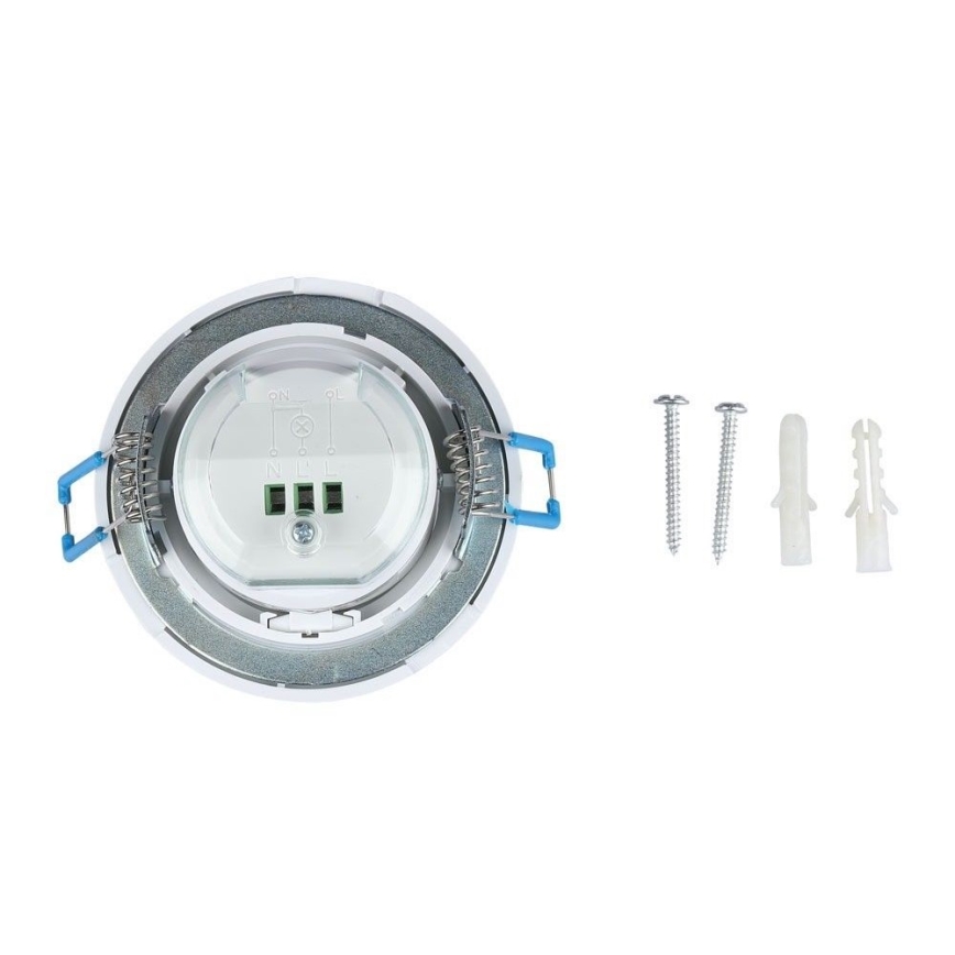 Da incasso sensore di movimento PIR 360° 400W/230V bianco