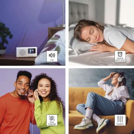 DAB DAB+ FM Radio 3W/5V/4xAA Weiß