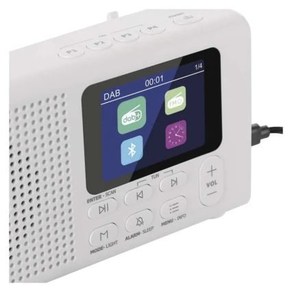 DAB DAB+ FM Radio 3W/5V/4xAA Weiß