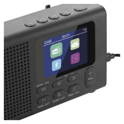 DAB DAB+ FM Radio 3W/5V/4xAA schwarz