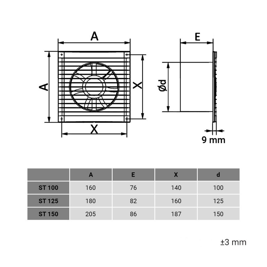 Dalap 1210 - Ventilatore assiale con protezione a rete 100 ST 14W/230V