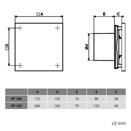 Dalap 1349 - Axialventilator mit Zeitschalter und Feuchtigkeitssensor 125 FPZW 20W/230V