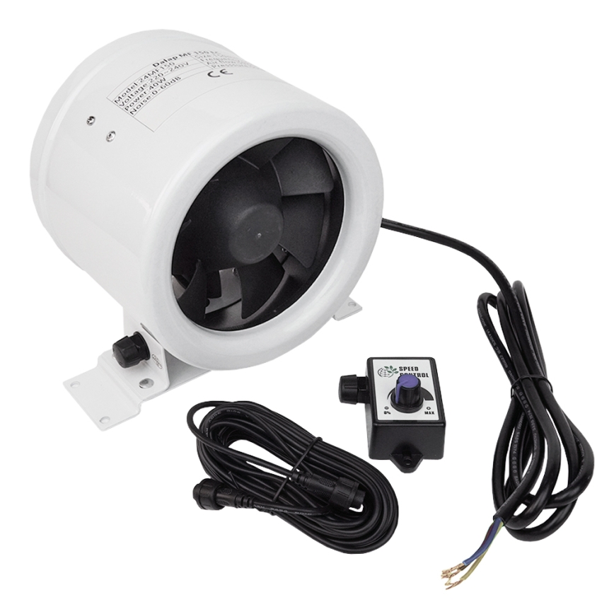 Dalap 24MF200 - Ventilatore da condotto con motore a risparmio energetico e regolatore di velocità MF 200 EC 75W/230V