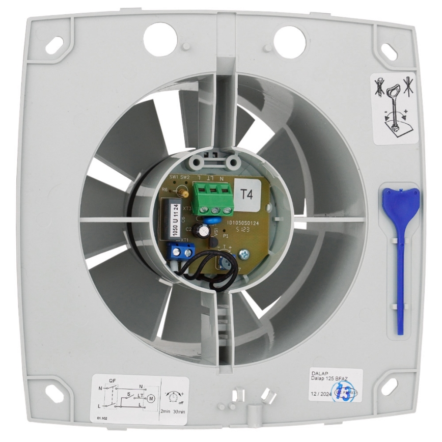 Dalap 41016 - Ventilatore assiale con temporizzatore 100 BFAZ 16W/230V