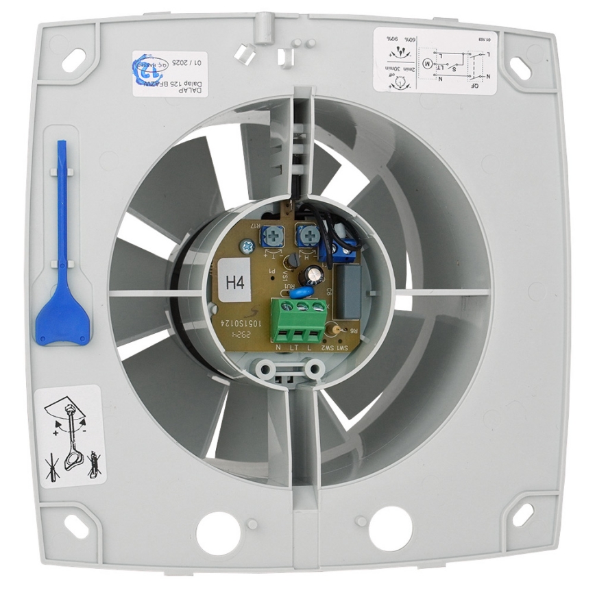Dalap 41017 - Ventilateur axial avec minuterie et capteur d'humidité 100 BFAZW 16W/230V