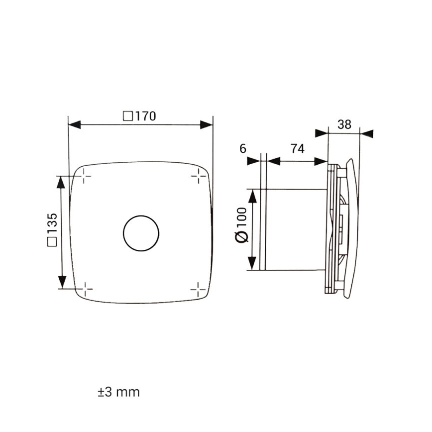 Dalap 41093 - Axialventilator 100 ONYX 14W/230V
