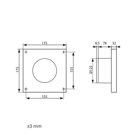 Dalap 41096 - Ventilatore assiale 125 DARK 10W/230V